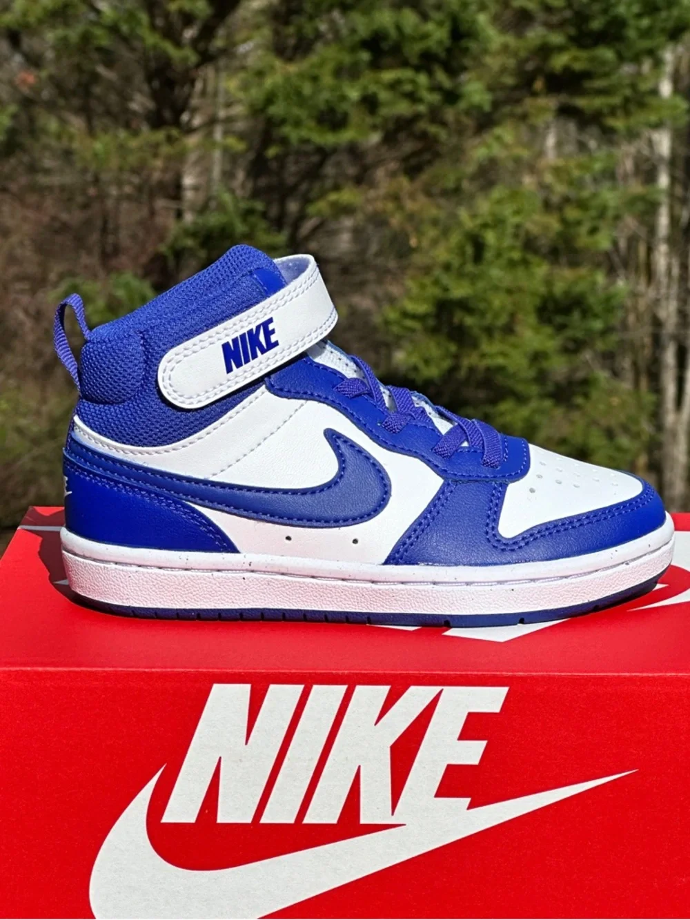 Nike Court Borough Mid Blue Youth Casual Everyday Sneaker Size 11C | 12C NEW